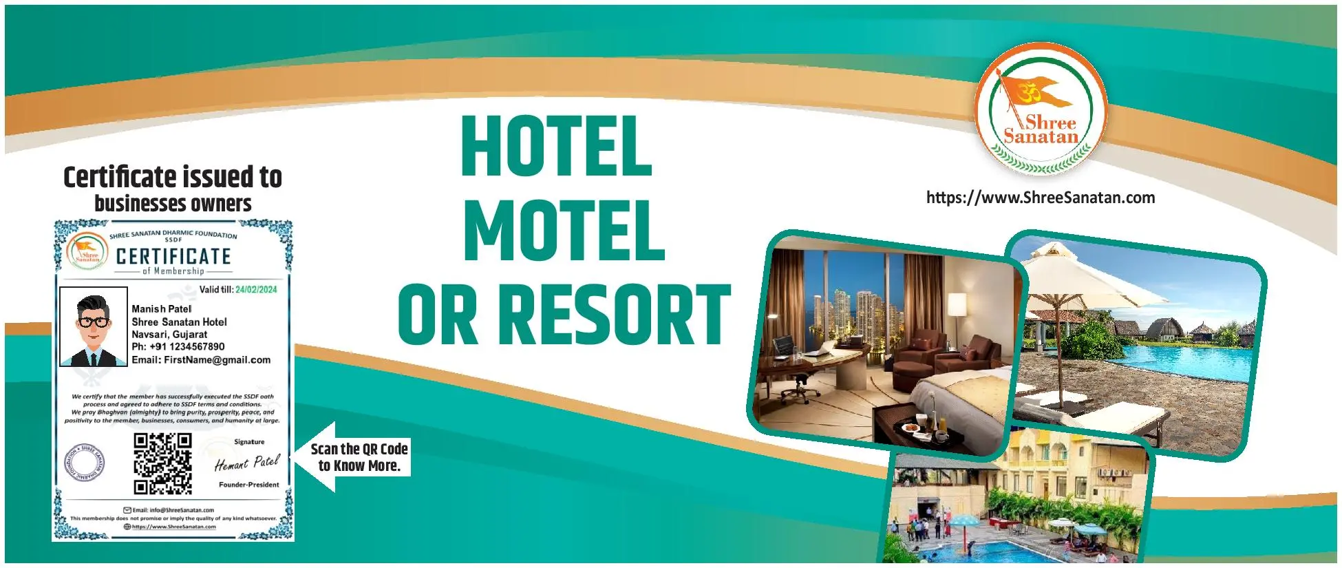 Hotel, guest house, resorts and accommodation provided by Sanatani members.