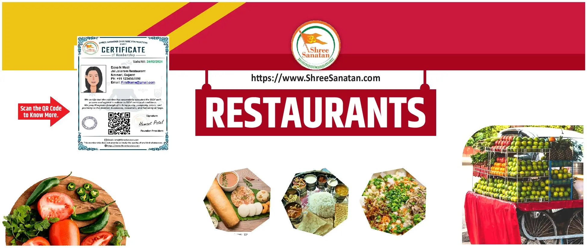 Restaurants and food service owned by Sanatani members.